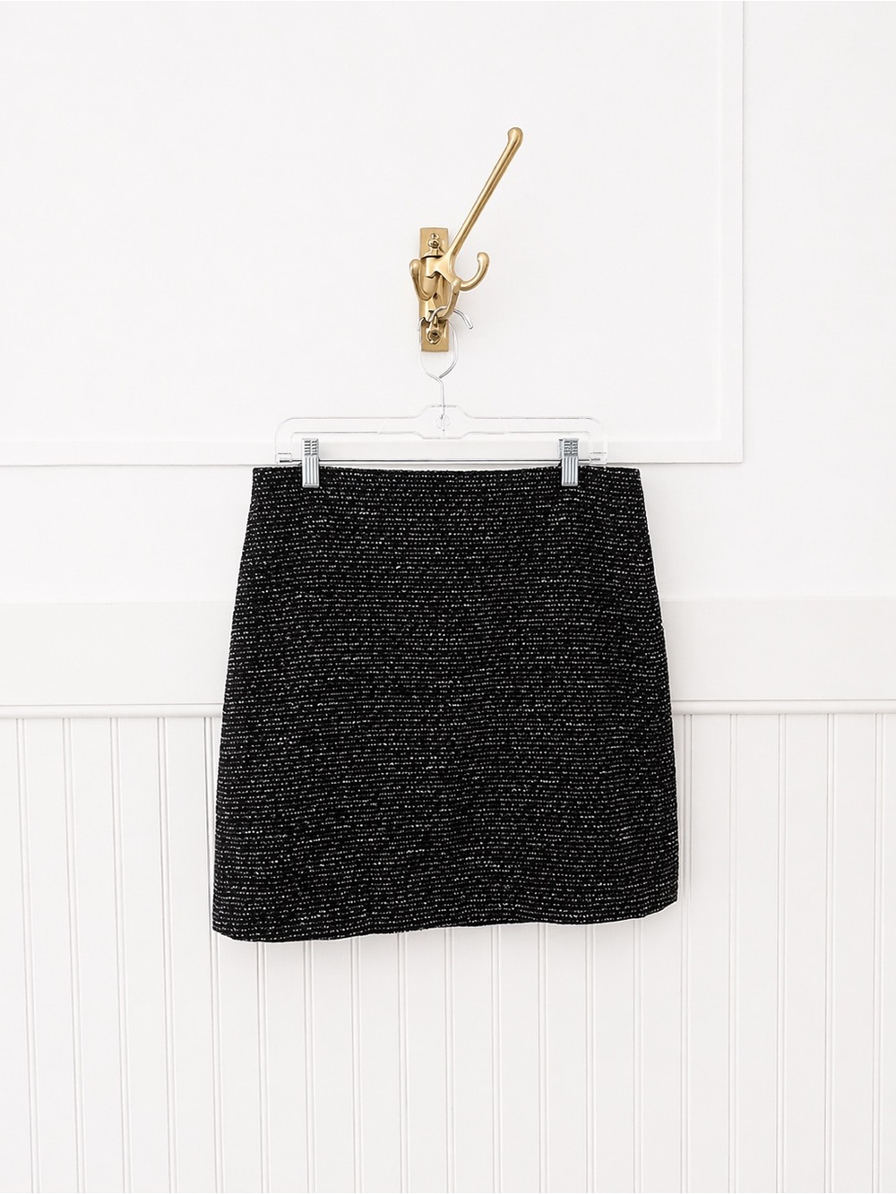 LOFT Black Textured Mini Skirt